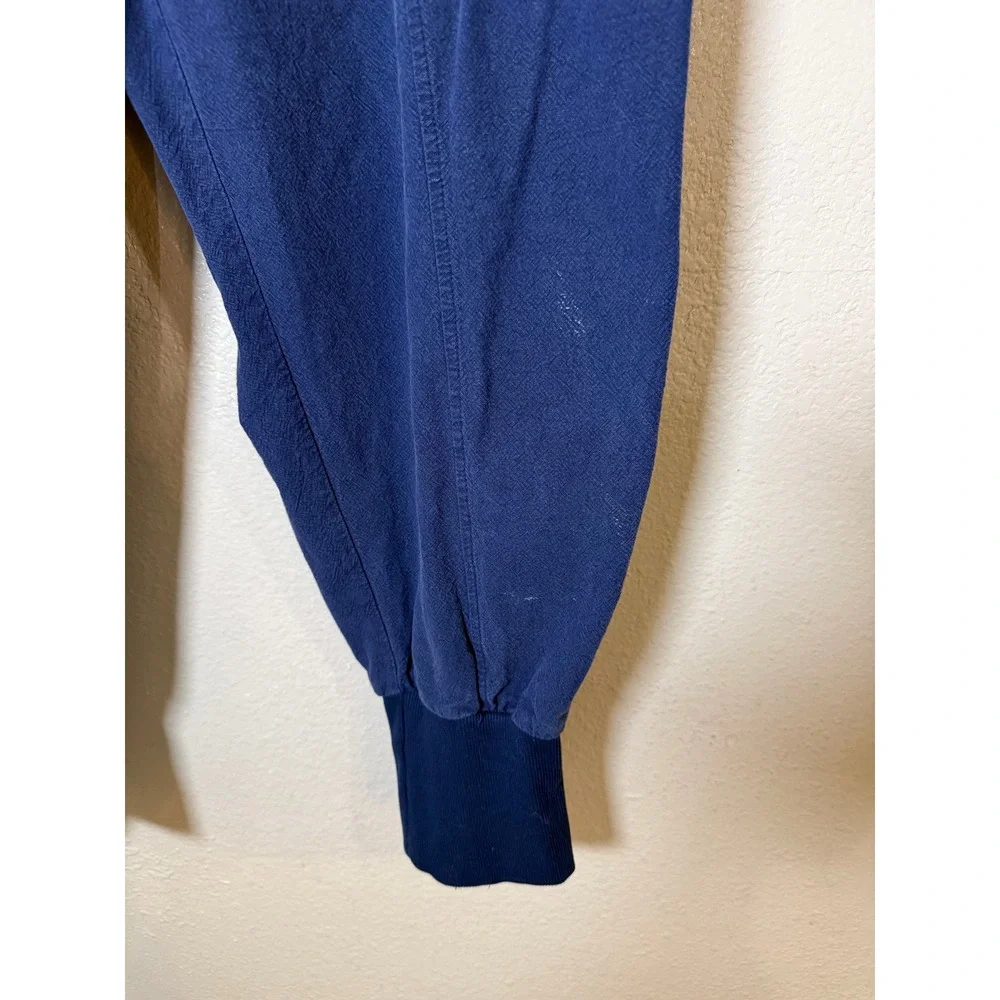 Kidōrim Men Joggers Med Navy Blue Drop Crotch Harem Pants Zen Boho Streetwear